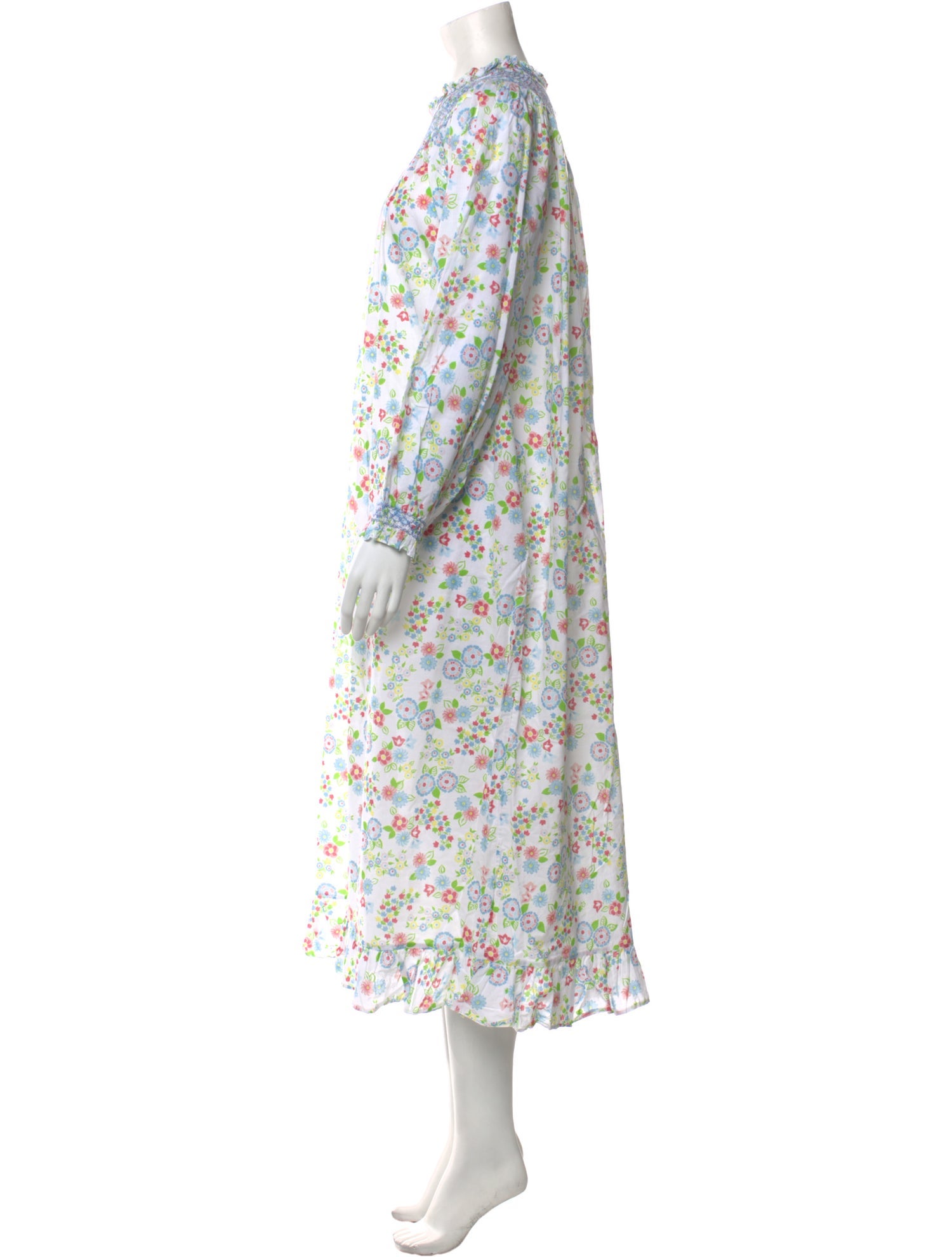 Loretta Caponi Floral Print Long Dress