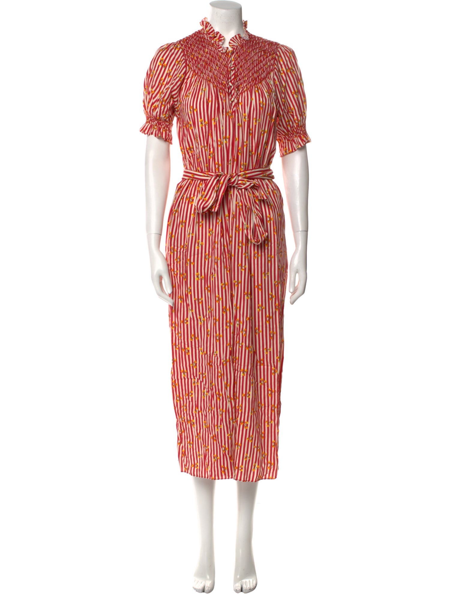 Loretta Caponi Striped Long Dress