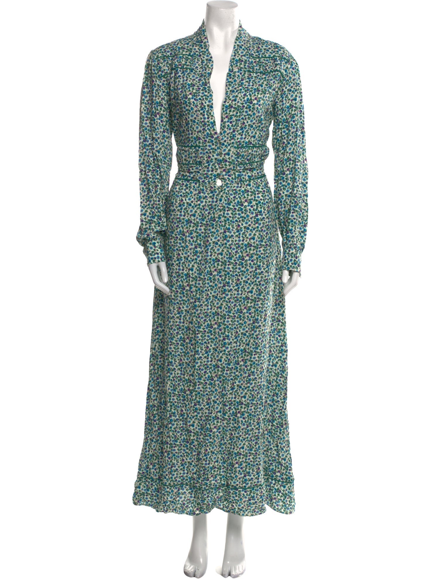 Loretta Caponi Printed Long Dress