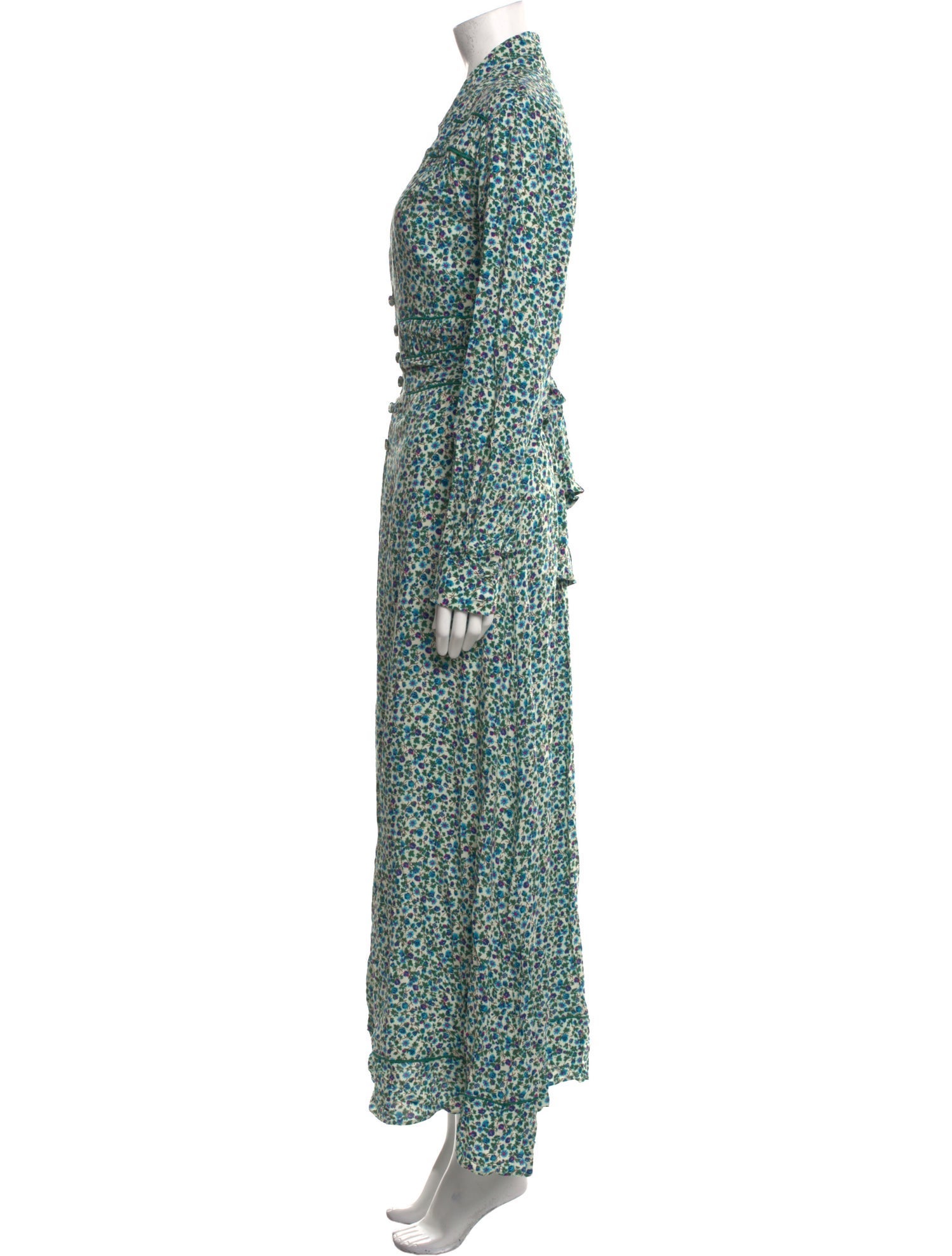 Loretta Caponi Printed Long Dress