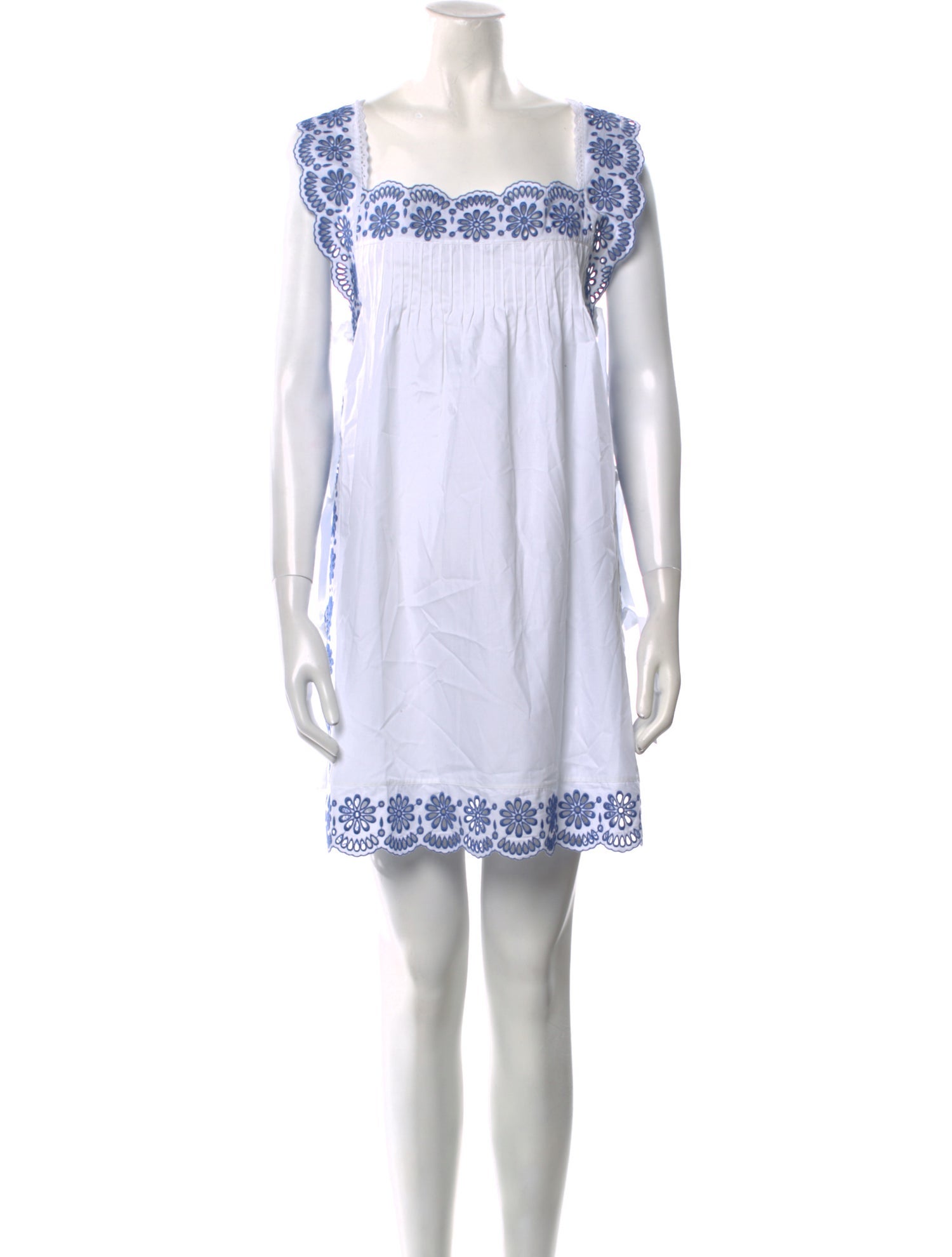 Loretta Caponi Square Neckline Mini Dress