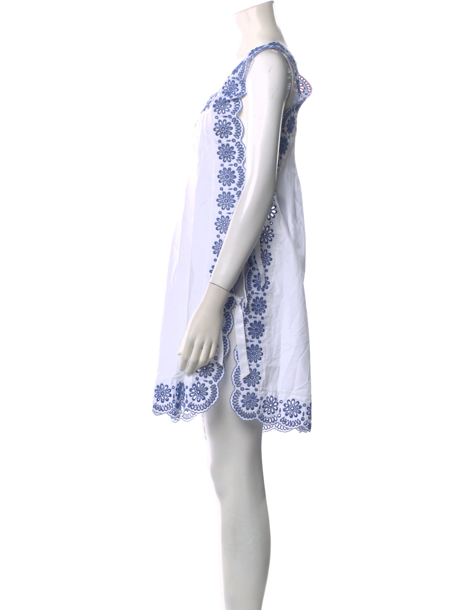 Loretta Caponi Square Neckline Mini Dress