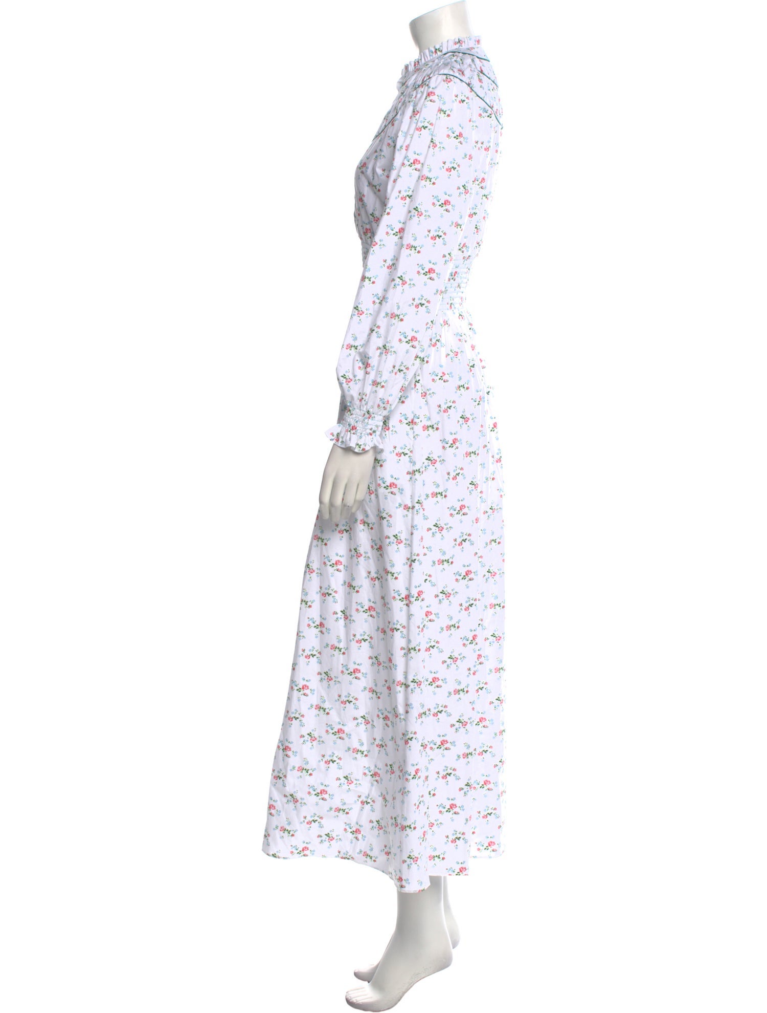 Loretta Caponi Floral Print Long Dress