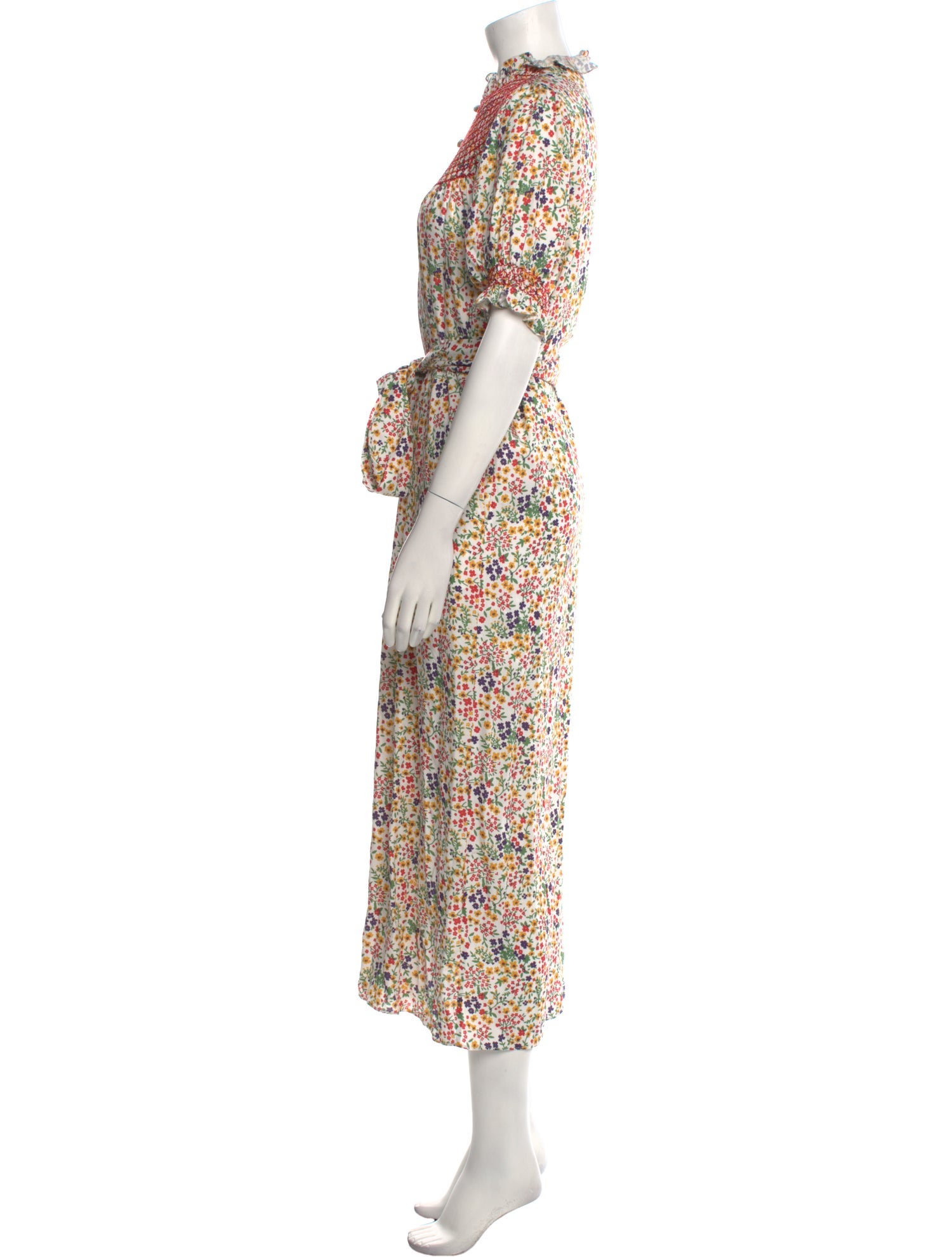 Loretta Caponi Floral Print Long Dress