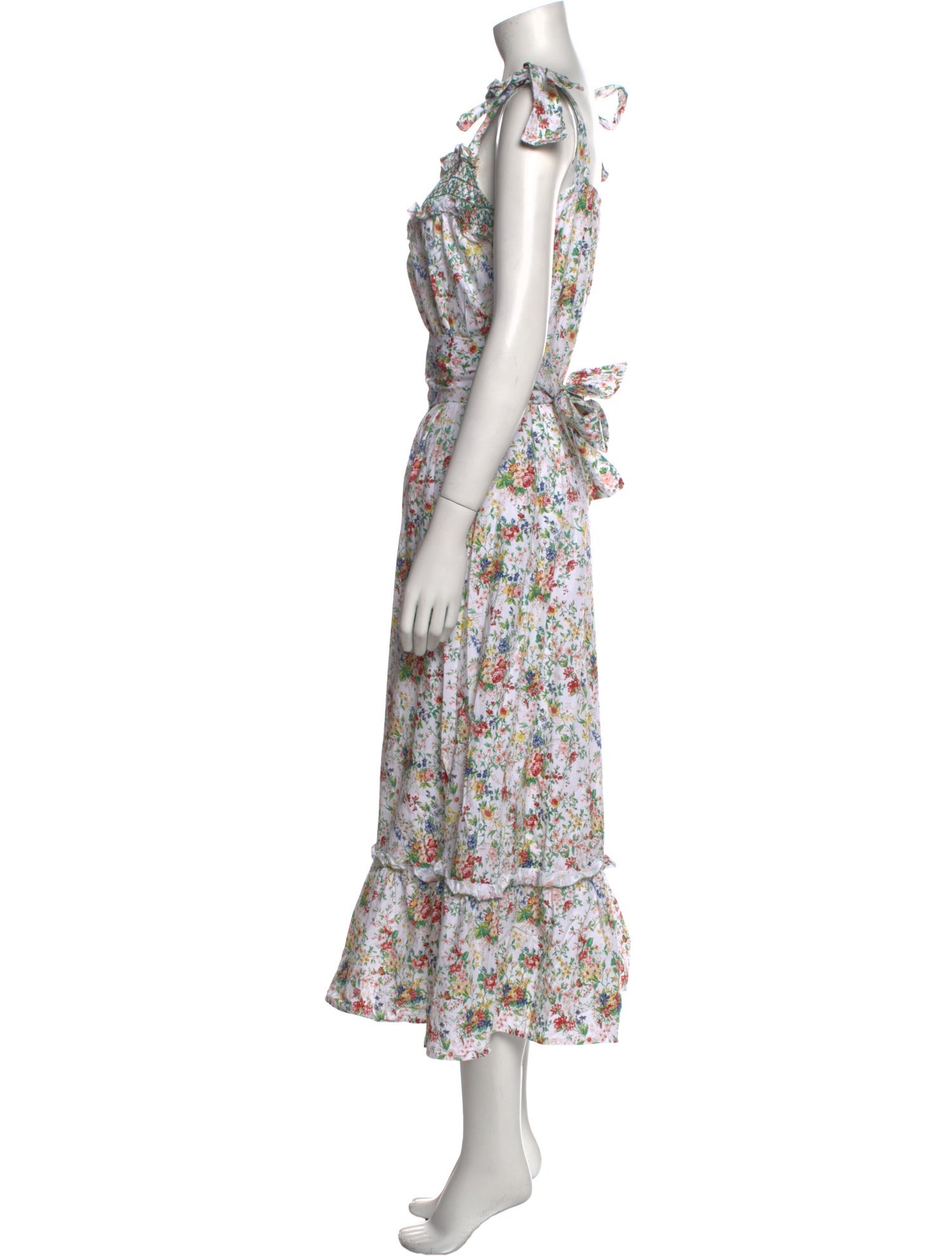 Loretta Caponi Floral Print Long Dress