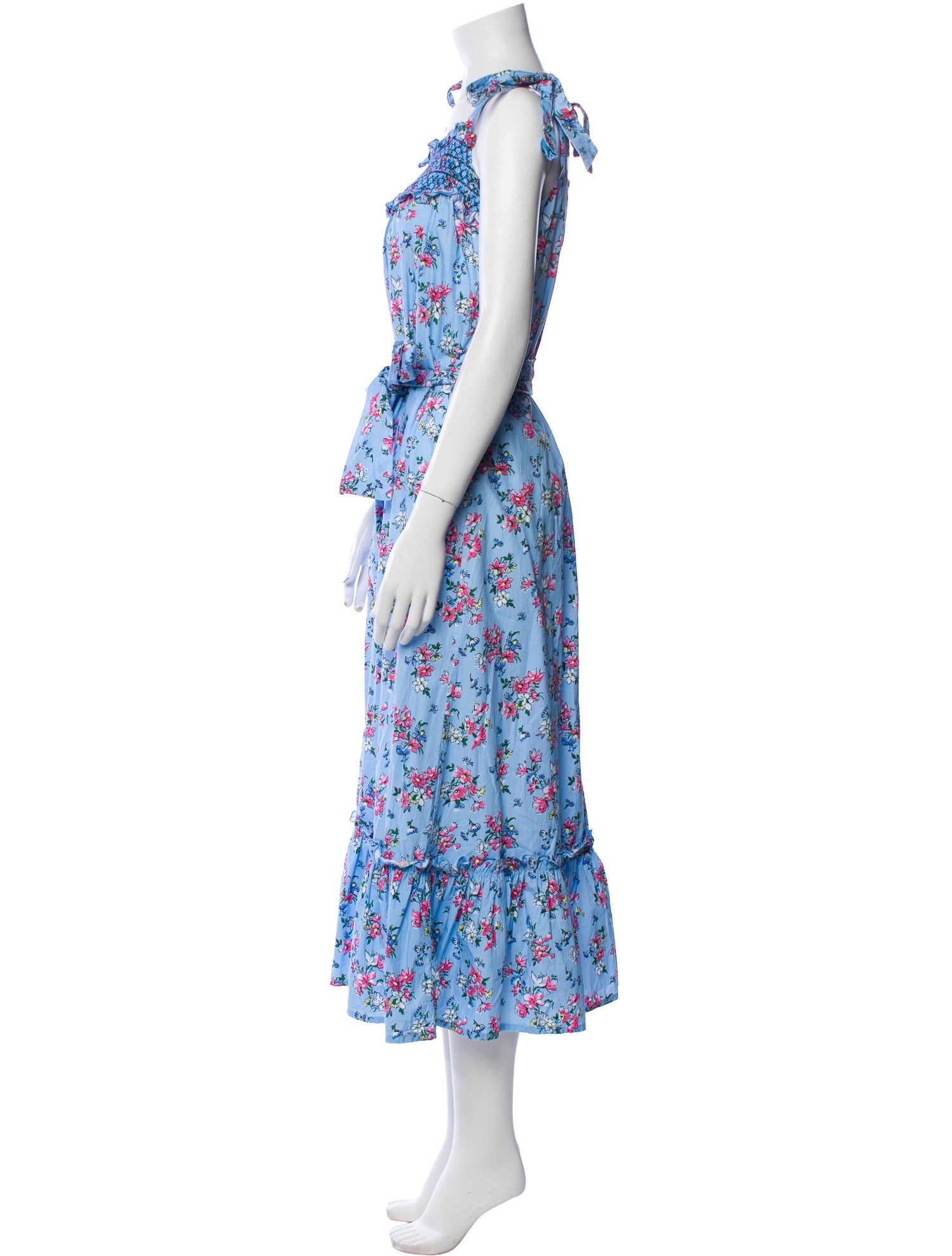 Loretta Caponi Floral Print Long Dress
