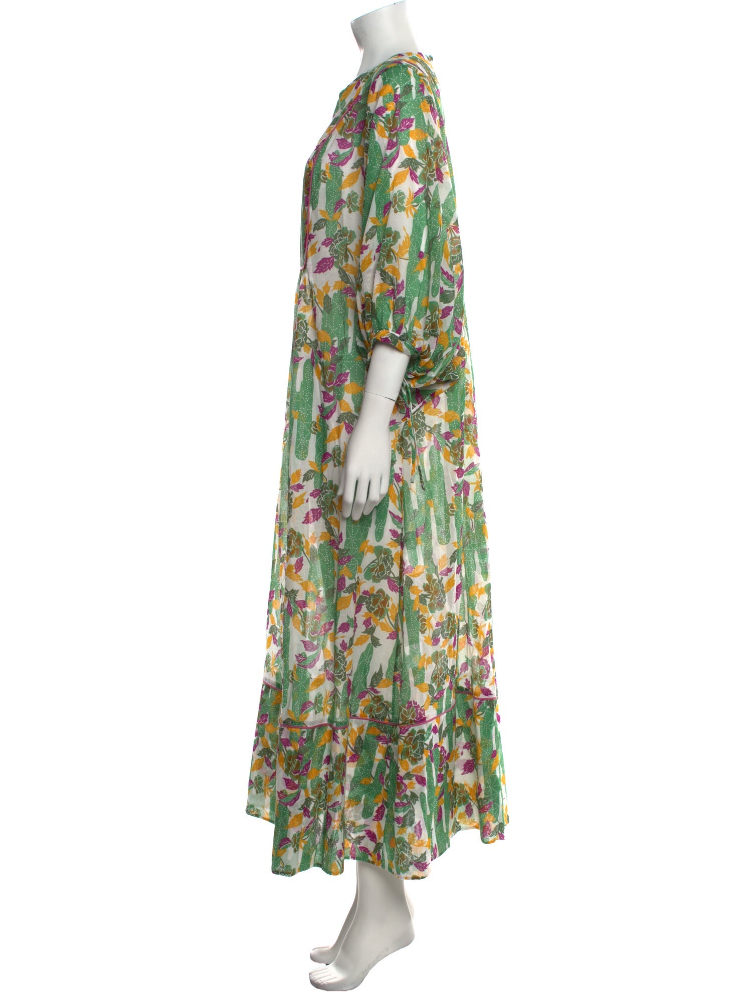 Loretta Caponi Floral Print Long Dress