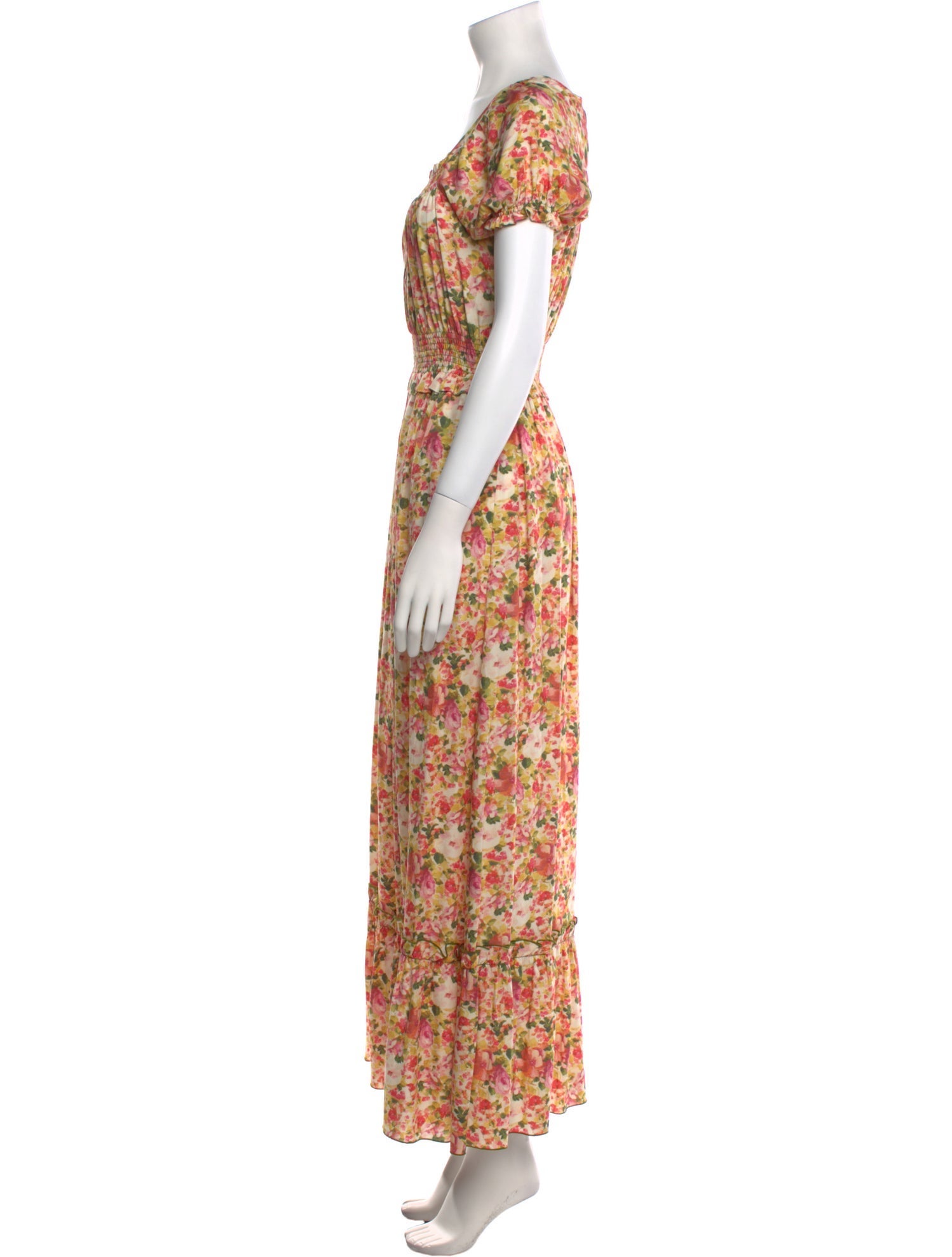 Loretta Caponi Floral Print Long Dress