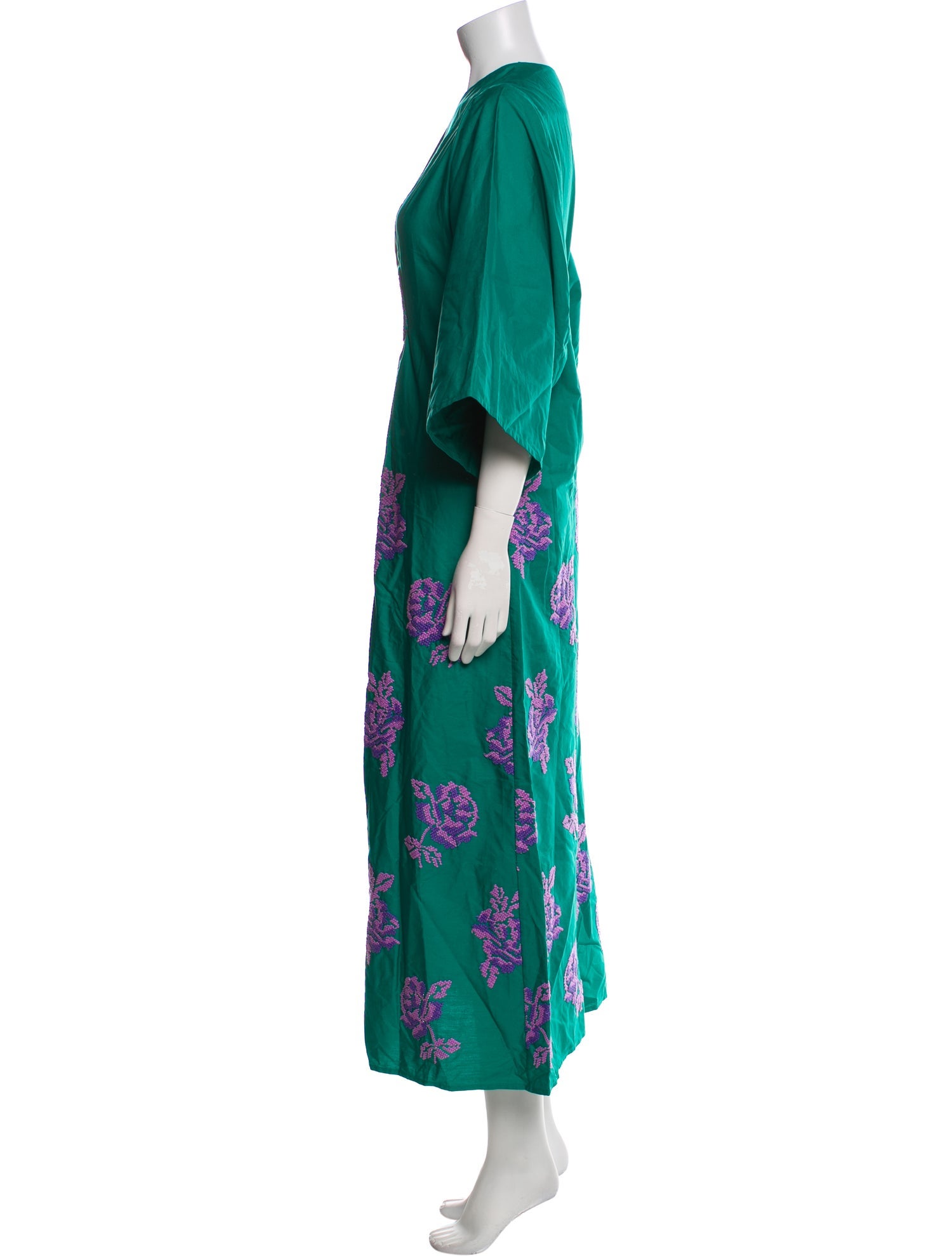 Loretta Caponi Floral Print Long Dress