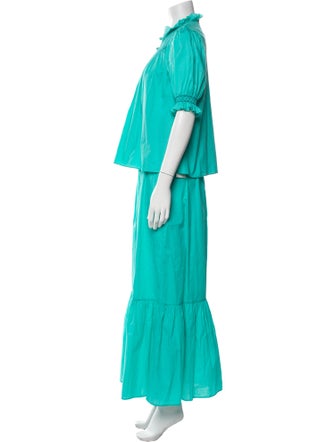 Loretta Caponi Embroidered Accent Skirt Set