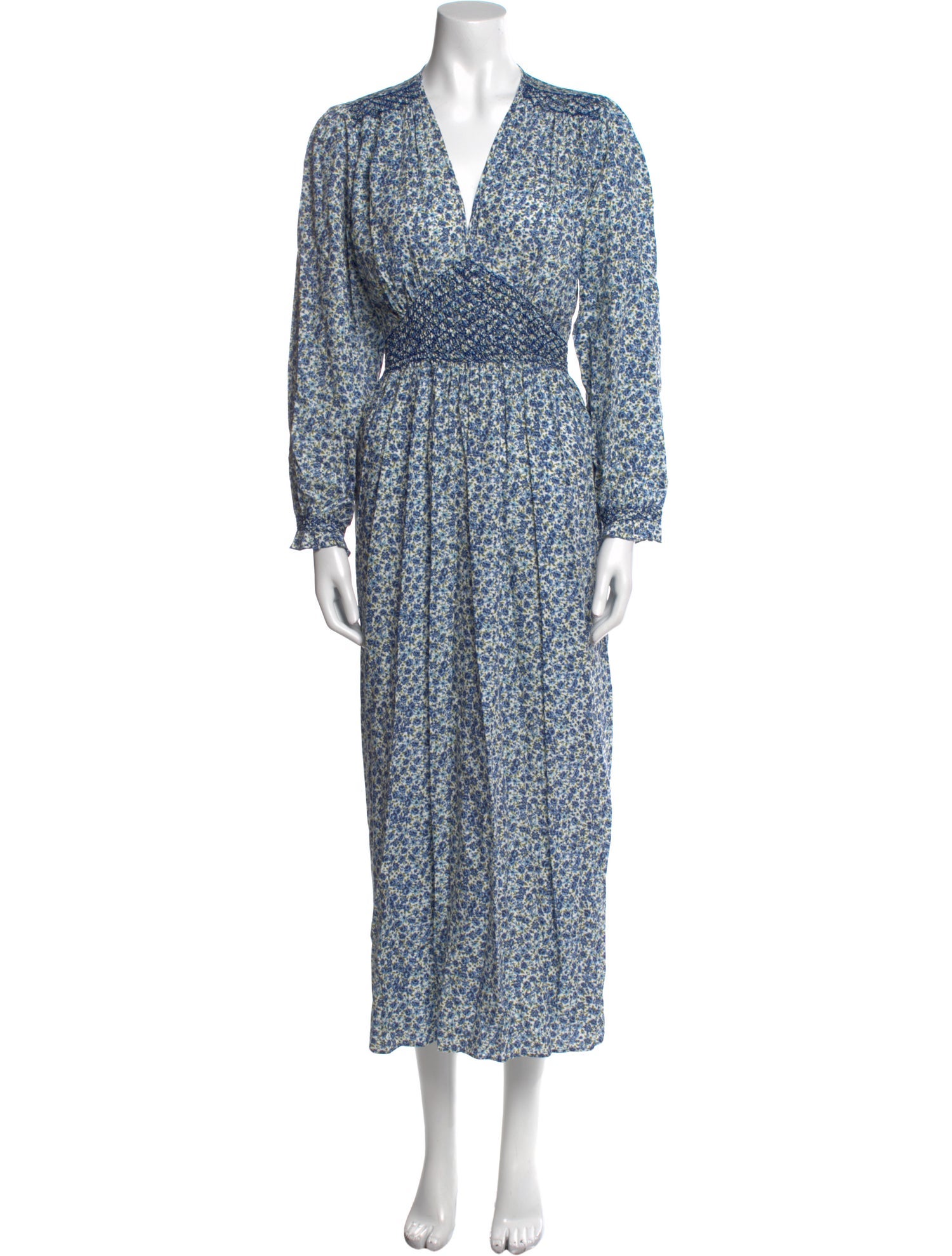 Loretta Caponi Floral Print Long Dress