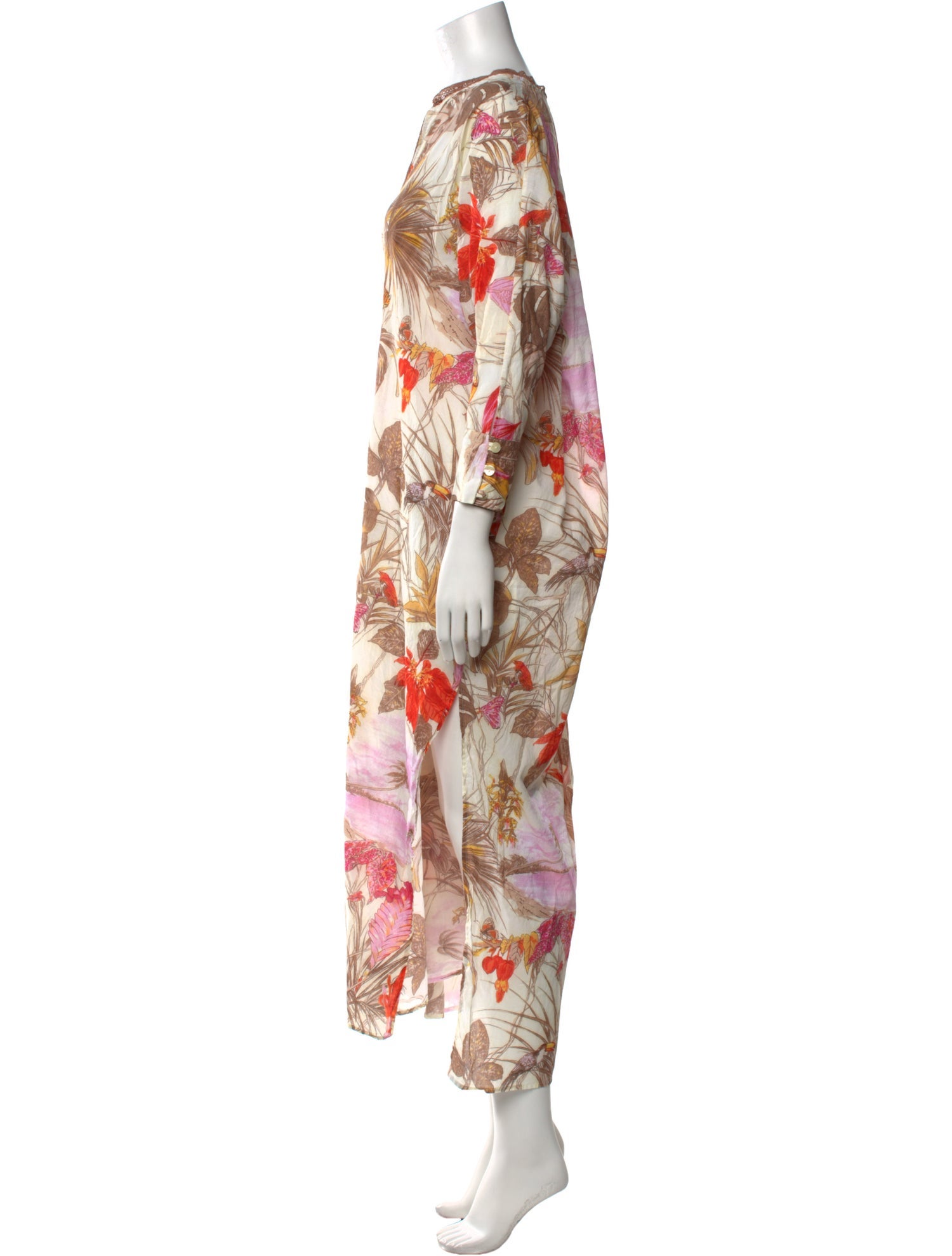 Loretta Caponi Floral Print Long Dress