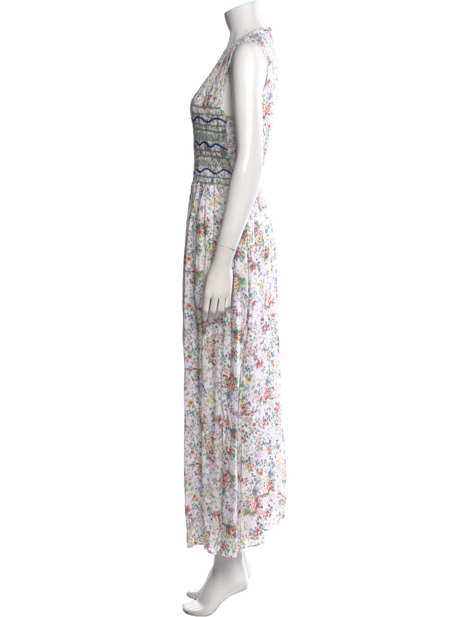 Loretta Caponi Floral Print Long Dress