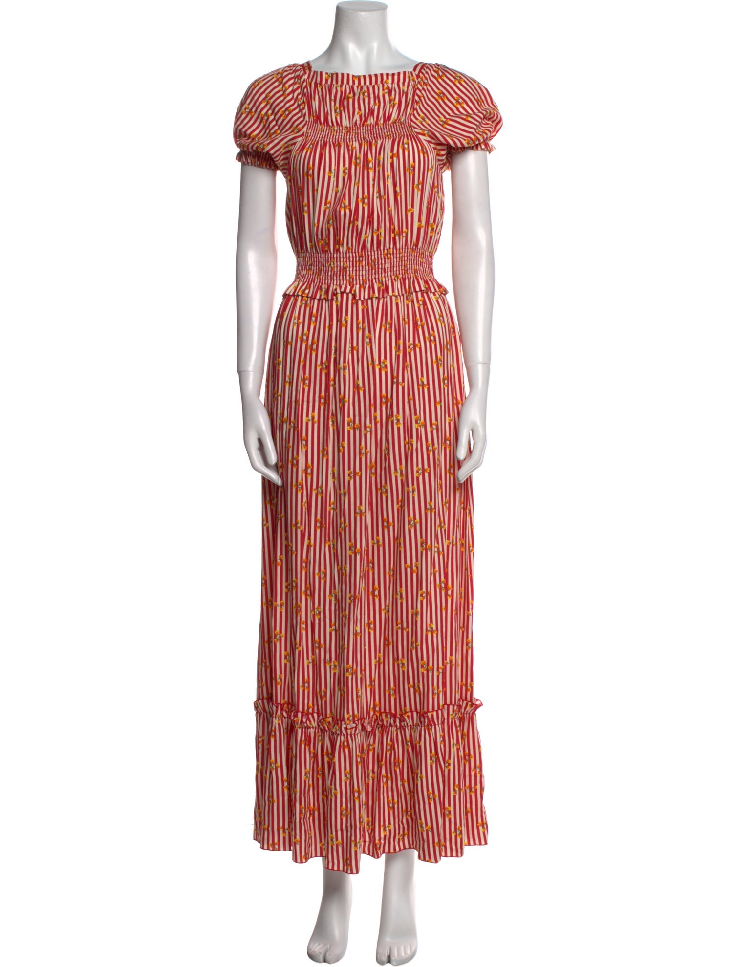 Loretta Caponi Striped Long Dress