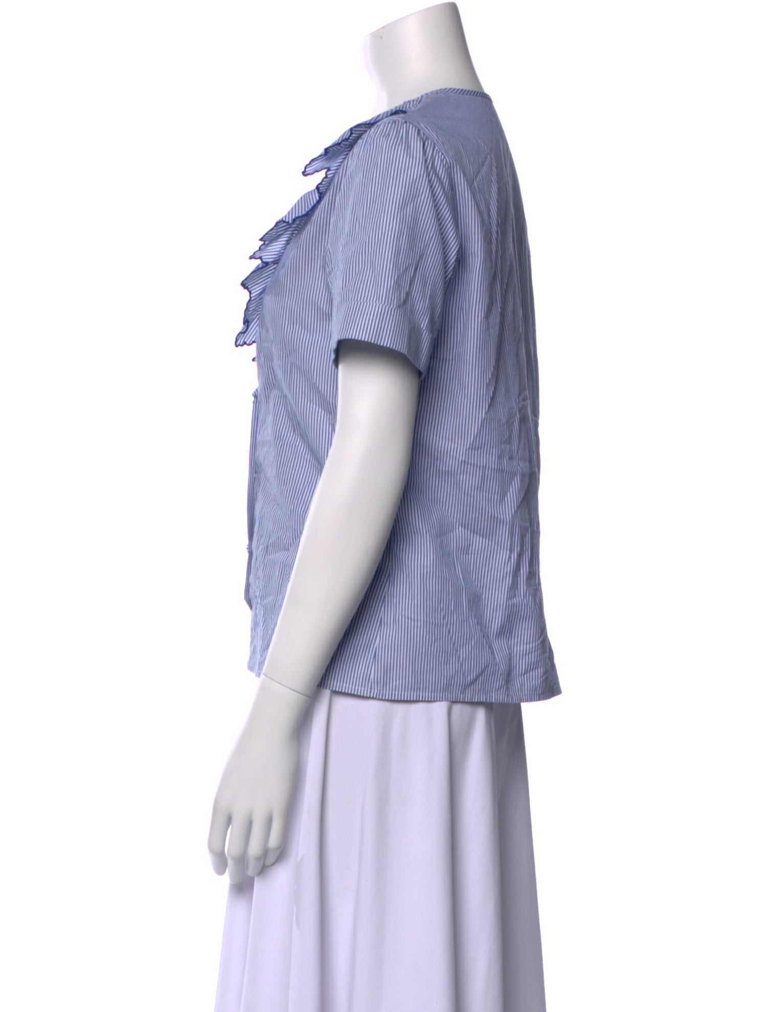 Loretta Caponi Striped Short Sleeve Top