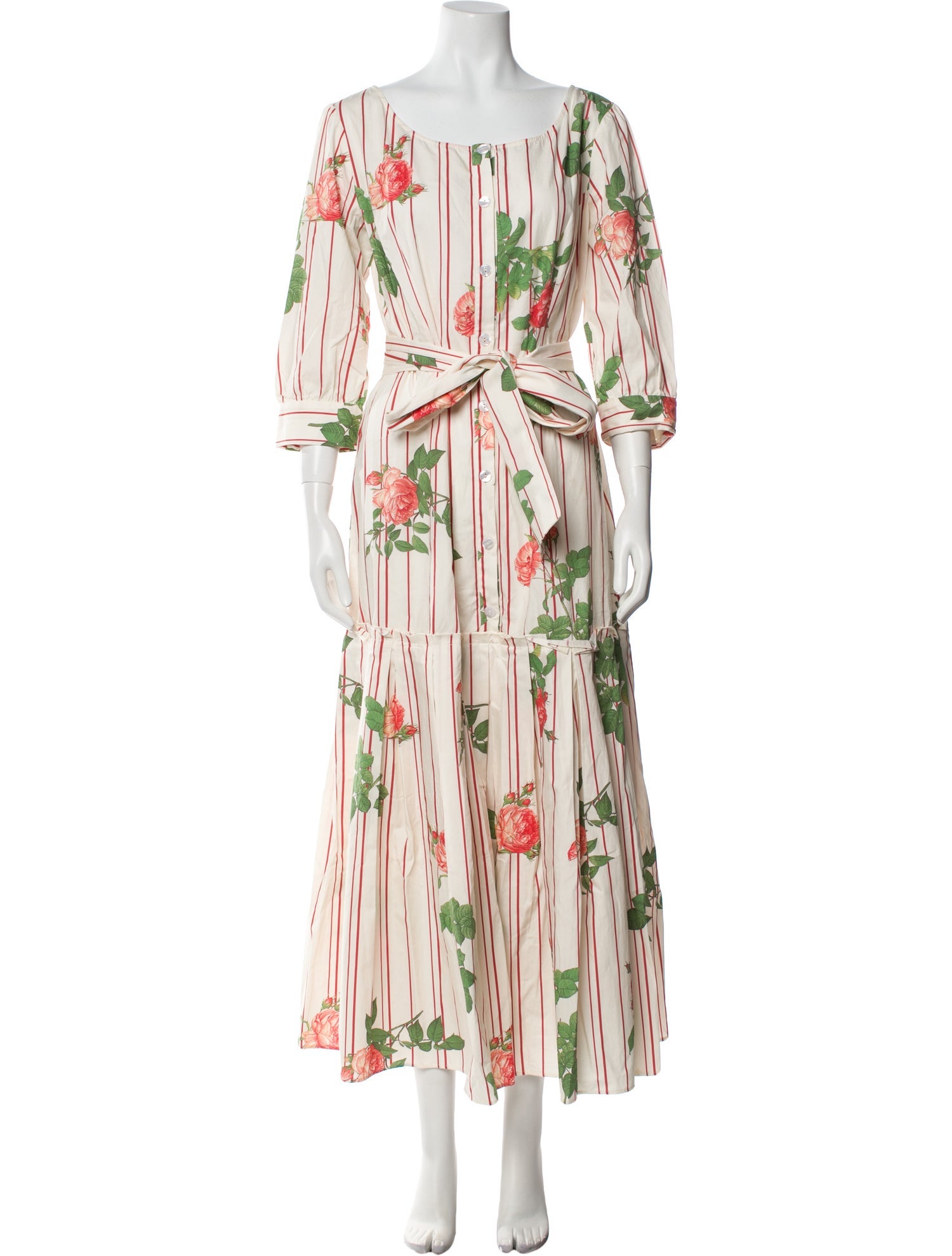 Loretta Caponi Floral Print Long Dress