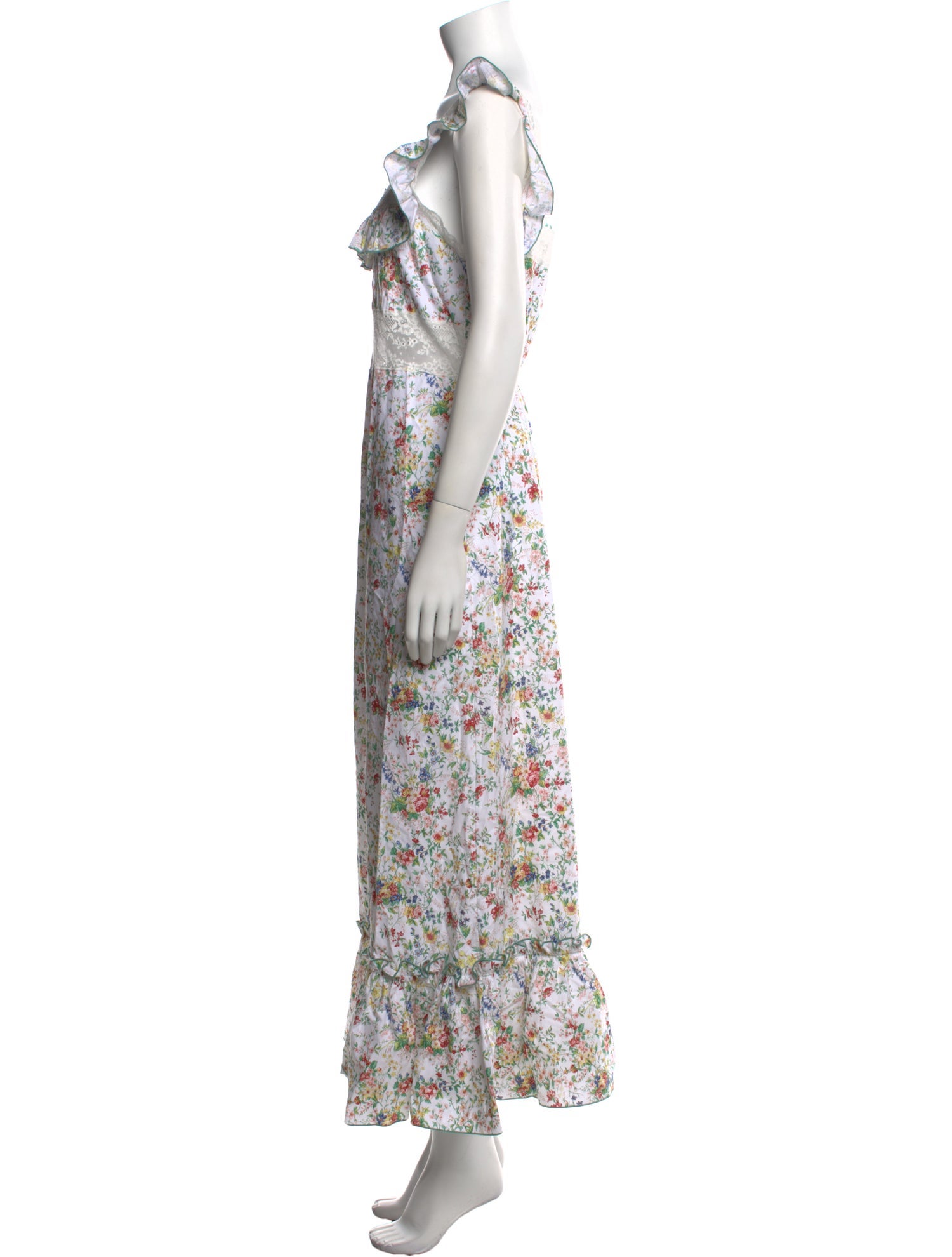 Loretta Caponi Floral Print Long Dress