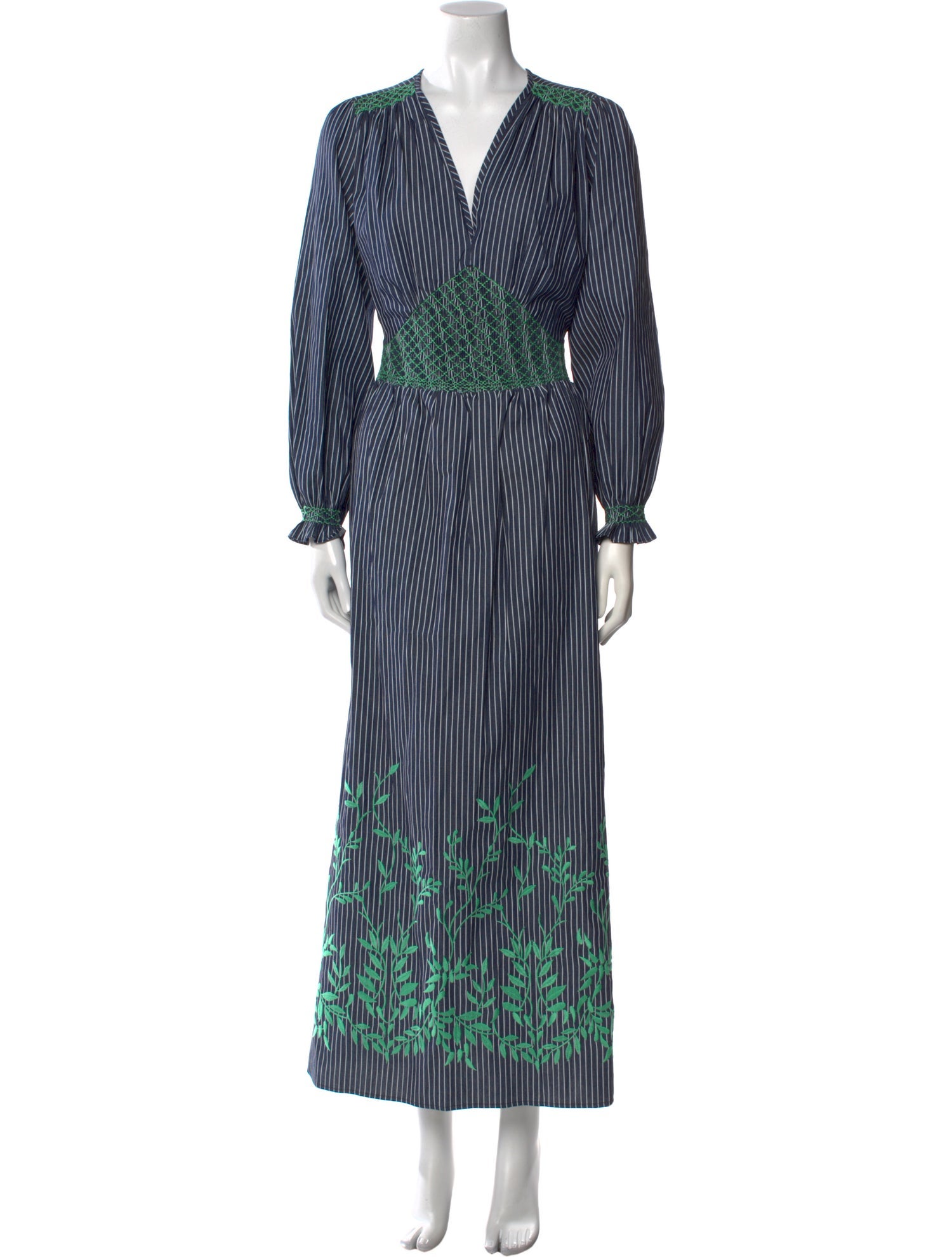 Loretta Caponi Striped Long Dress