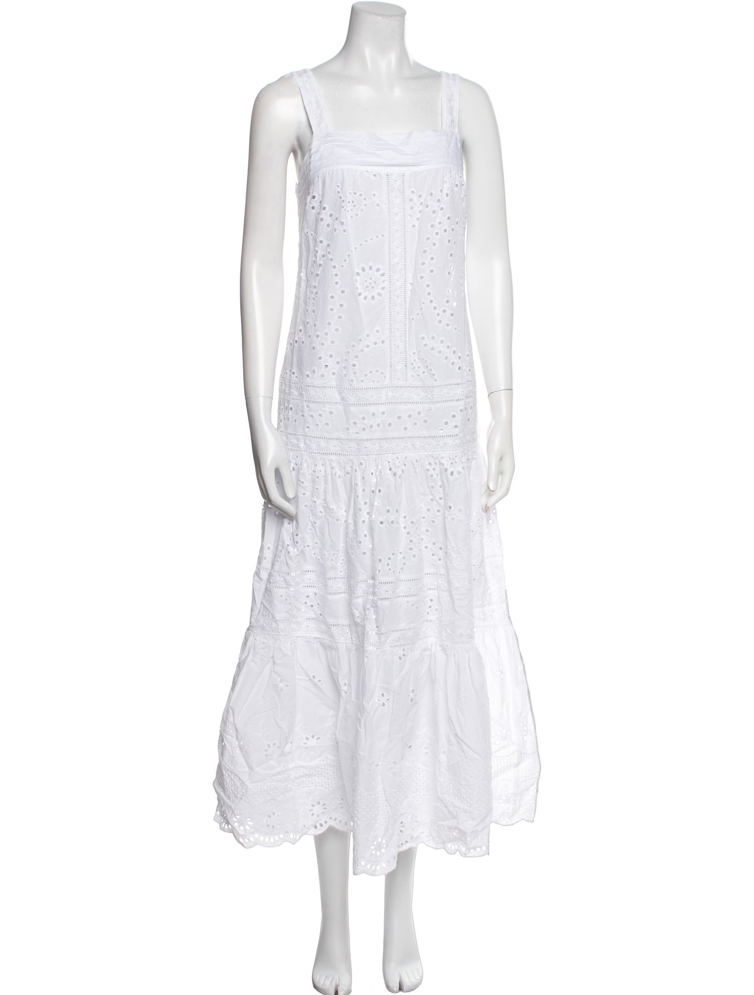 Loretta Caponi Square Neckline Long Dress w/ Tags