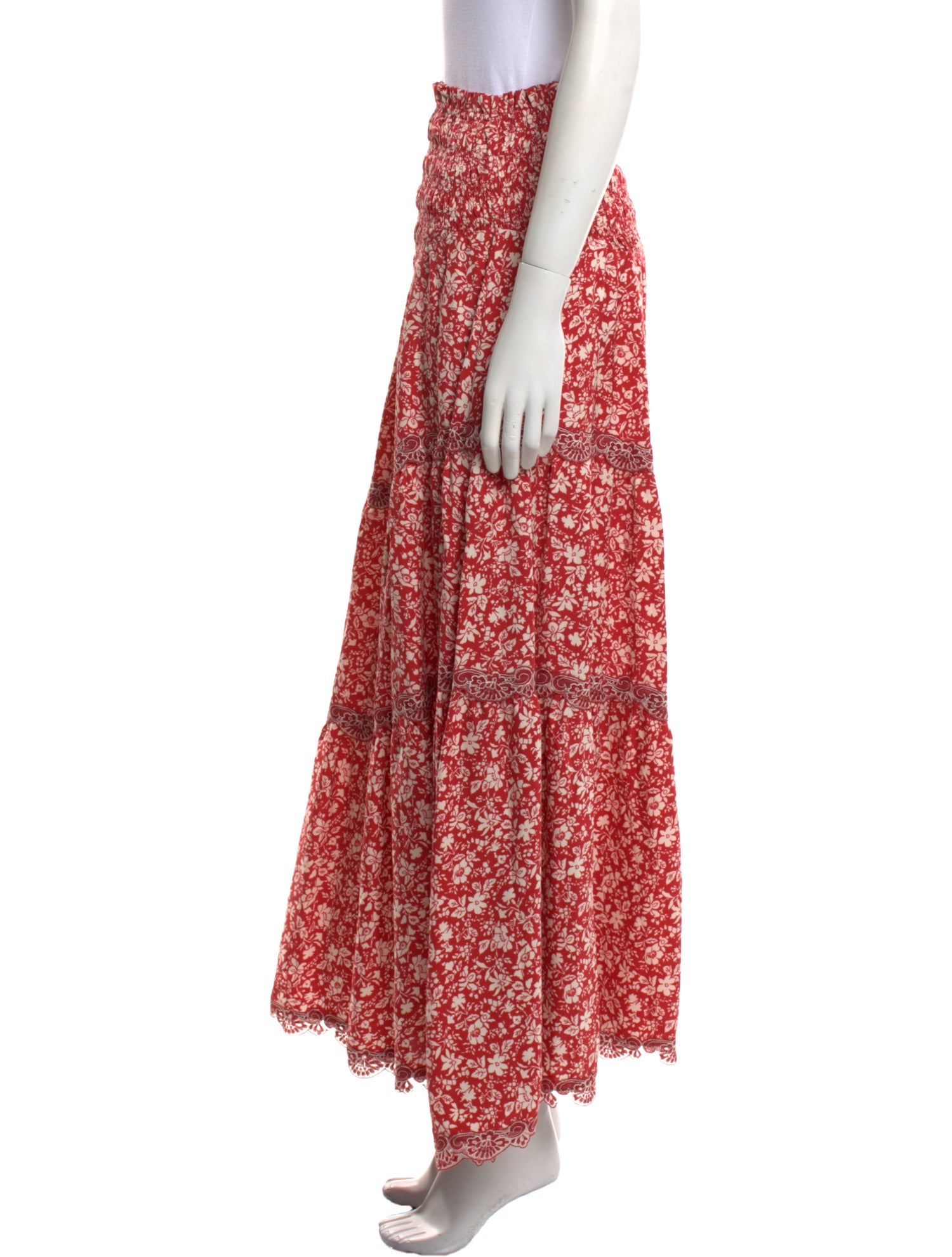 Loretta Caponi Floral Print Long Skirt