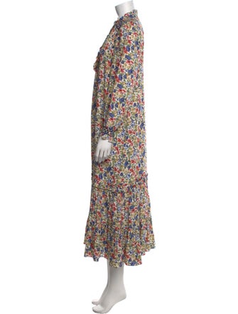 Loretta Caponi Floral Print Midi Length Dress