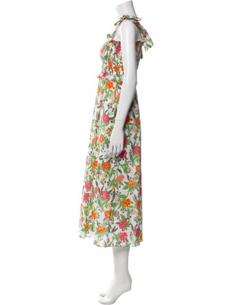 Loretta Caponi Floral Print Midi Length Dress