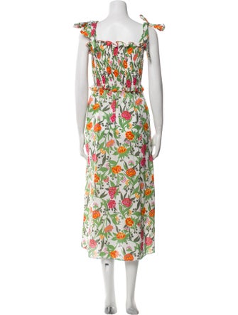 Loretta Caponi Floral Print Midi Length Dress