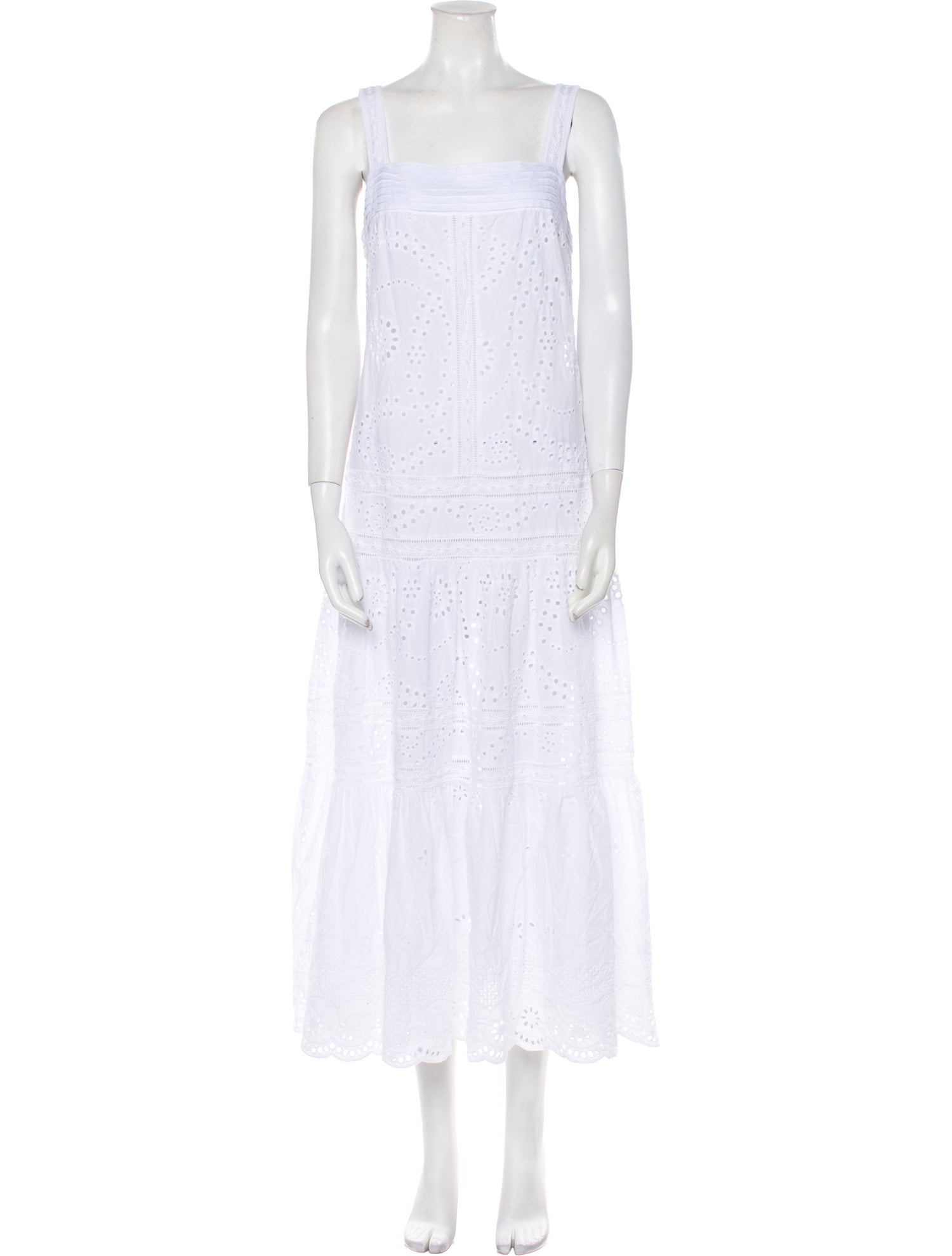 Loretta Caponi Square Neckline Long Dress