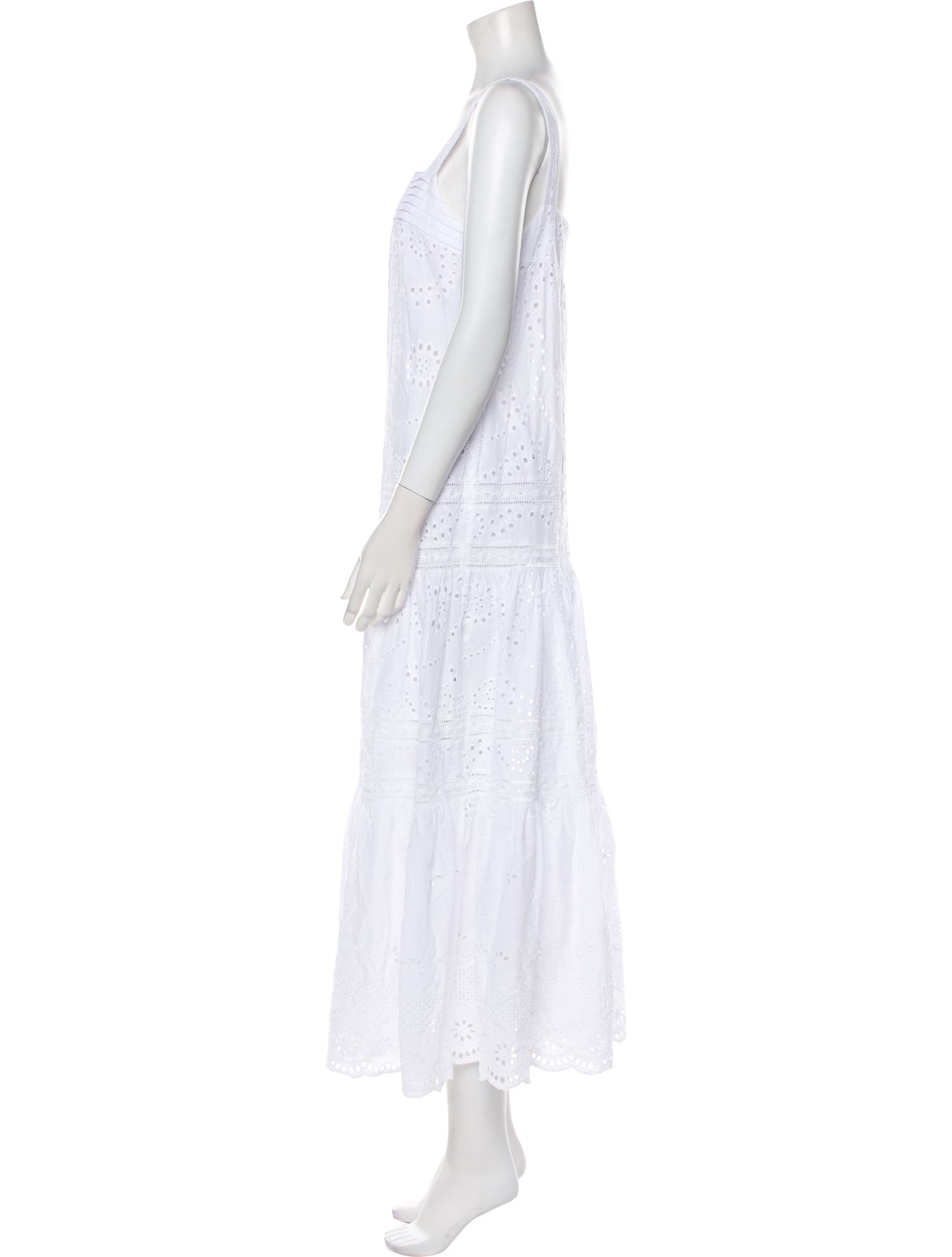 Loretta Caponi Square Neckline Long Dress