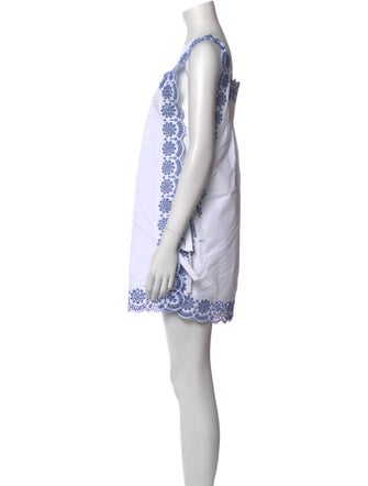 Loretta Caponi Square Neckline Mini Dress