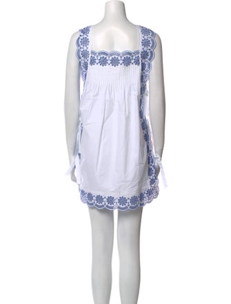 Loretta Caponi Square Neckline Mini Dress