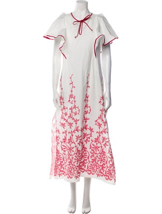 Loretta Caponi Printed Long Dress