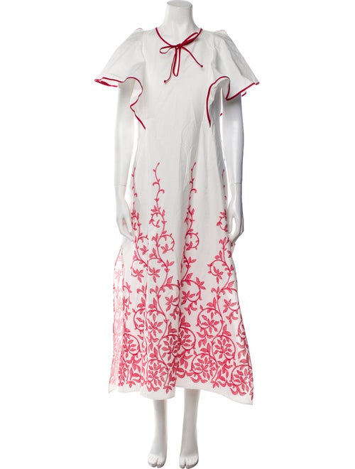 Loretta Caponi Printed Long Dress