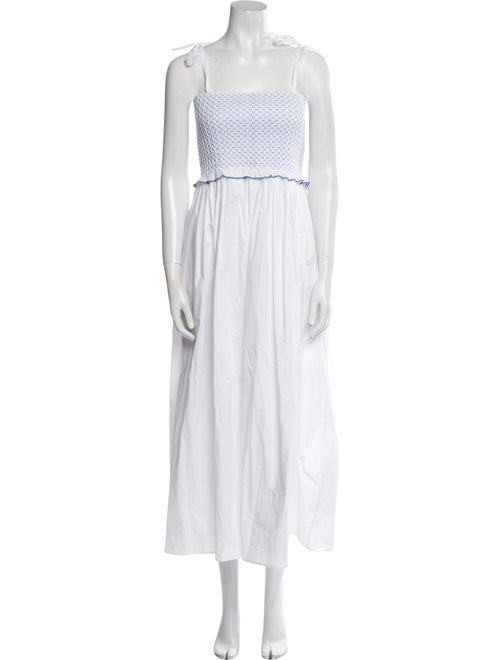 Loretta Caponi Square Neckline Midi Length Dress