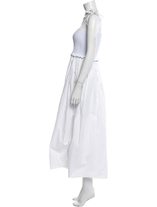 Loretta Caponi Square Neckline Midi Length Dress