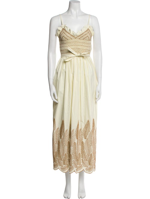 Loretta Caponi V-Neck Long Dress