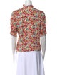 Loretta Caponi Floral Print Mock Neck Blouse