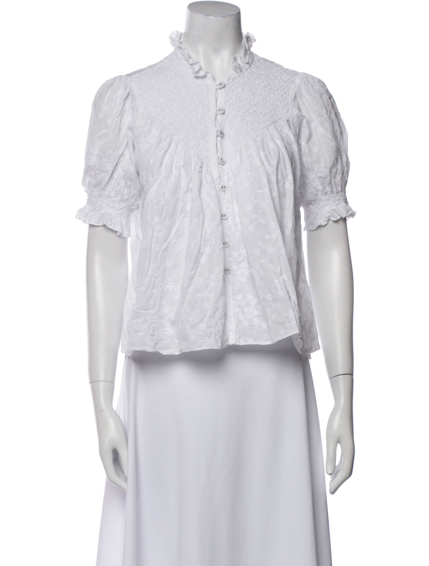 Loretta Caponi Mock Neck Short Sleeve Crop Top