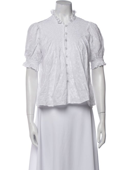 Loretta Caponi Mock Neck Short Sleeve Crop Top