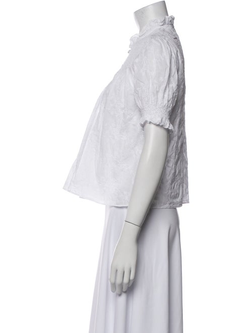 Loretta Caponi Mock Neck Short Sleeve Crop Top