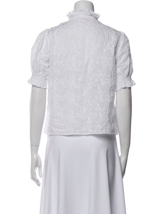 Loretta Caponi Mock Neck Short Sleeve Crop Top