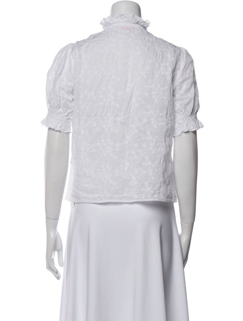 Loretta Caponi Mock Neck Short Sleeve Crop Top