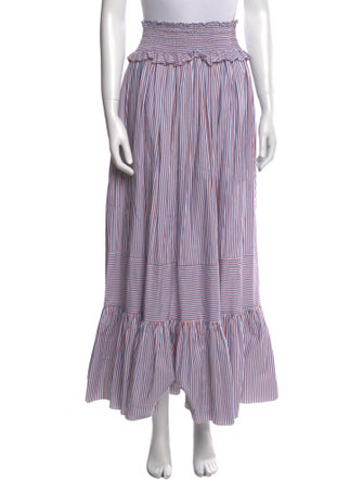 Loretta Caponi Striped Midi Length Skirt