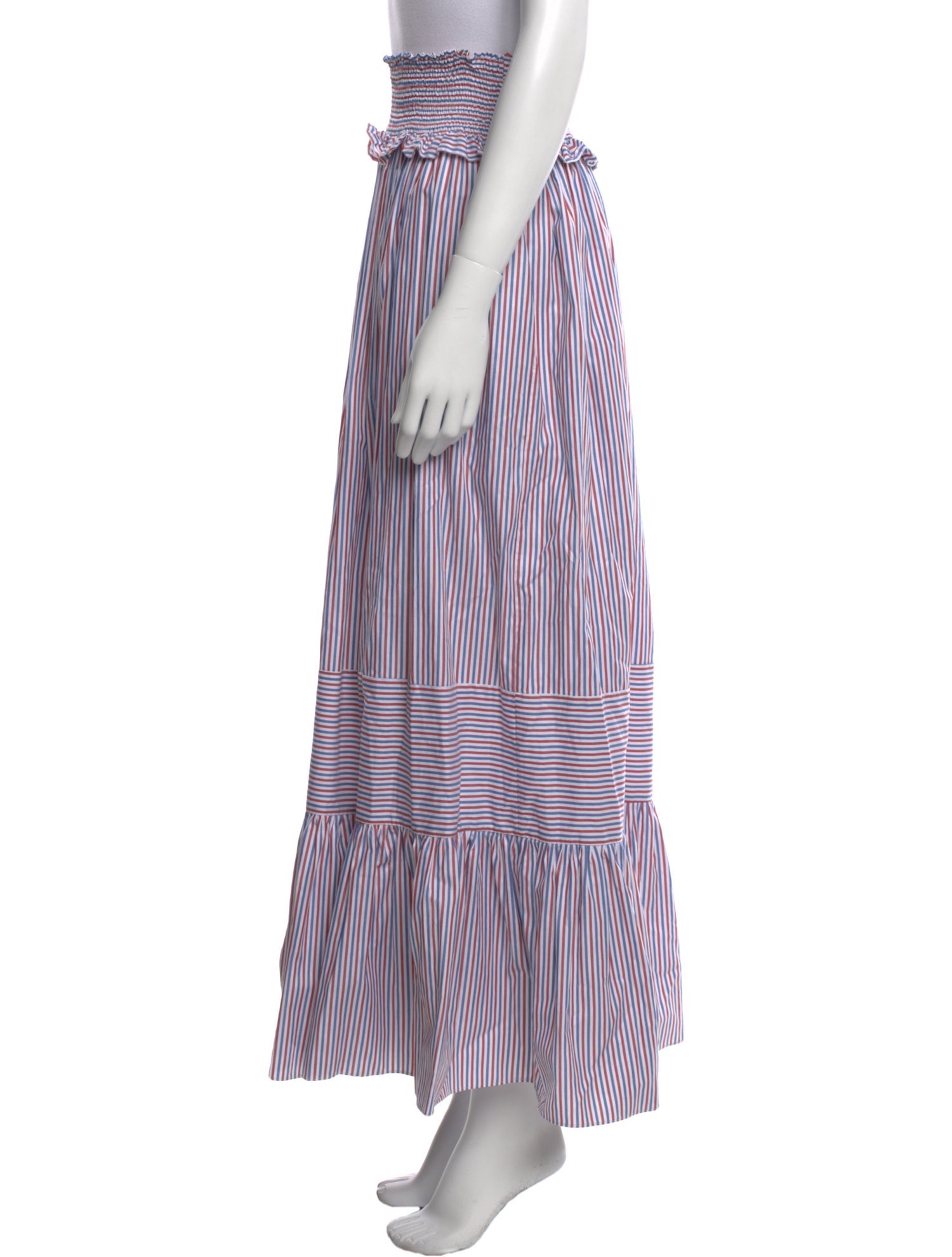 Loretta Caponi Striped Midi Length Skirt