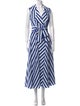 Loretta Caponi Striped Midi Length Dress