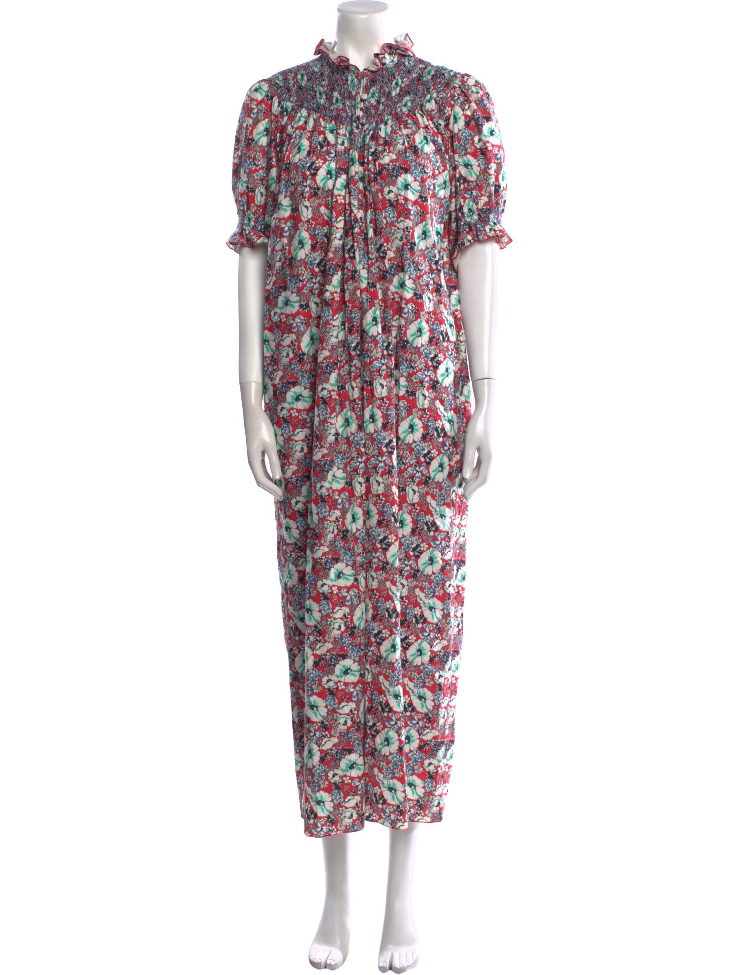 Loretta Caponi Floral Print Long Dress