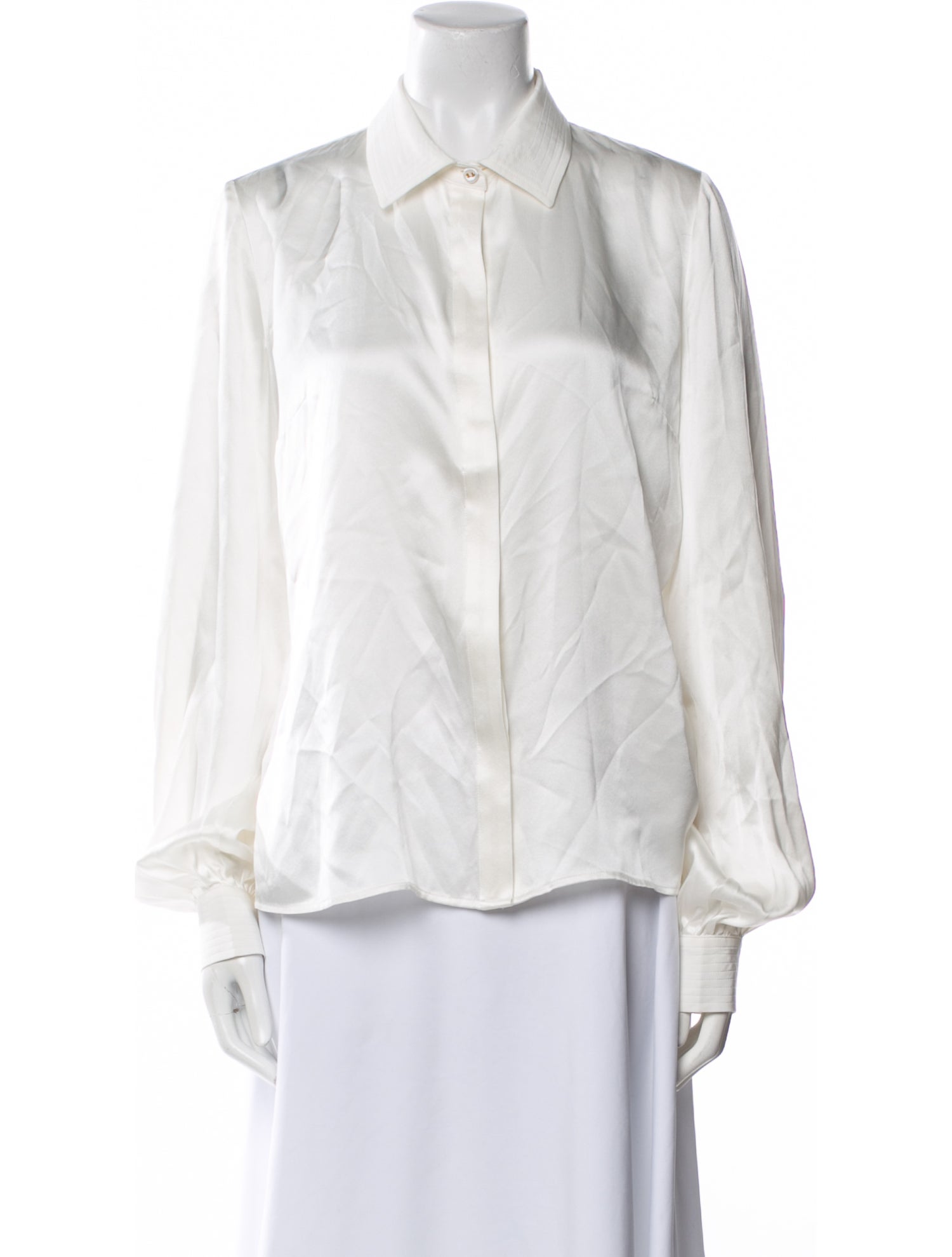 Loretta Caponi Silk Long Sleeve Button-Up Top w/ Tags