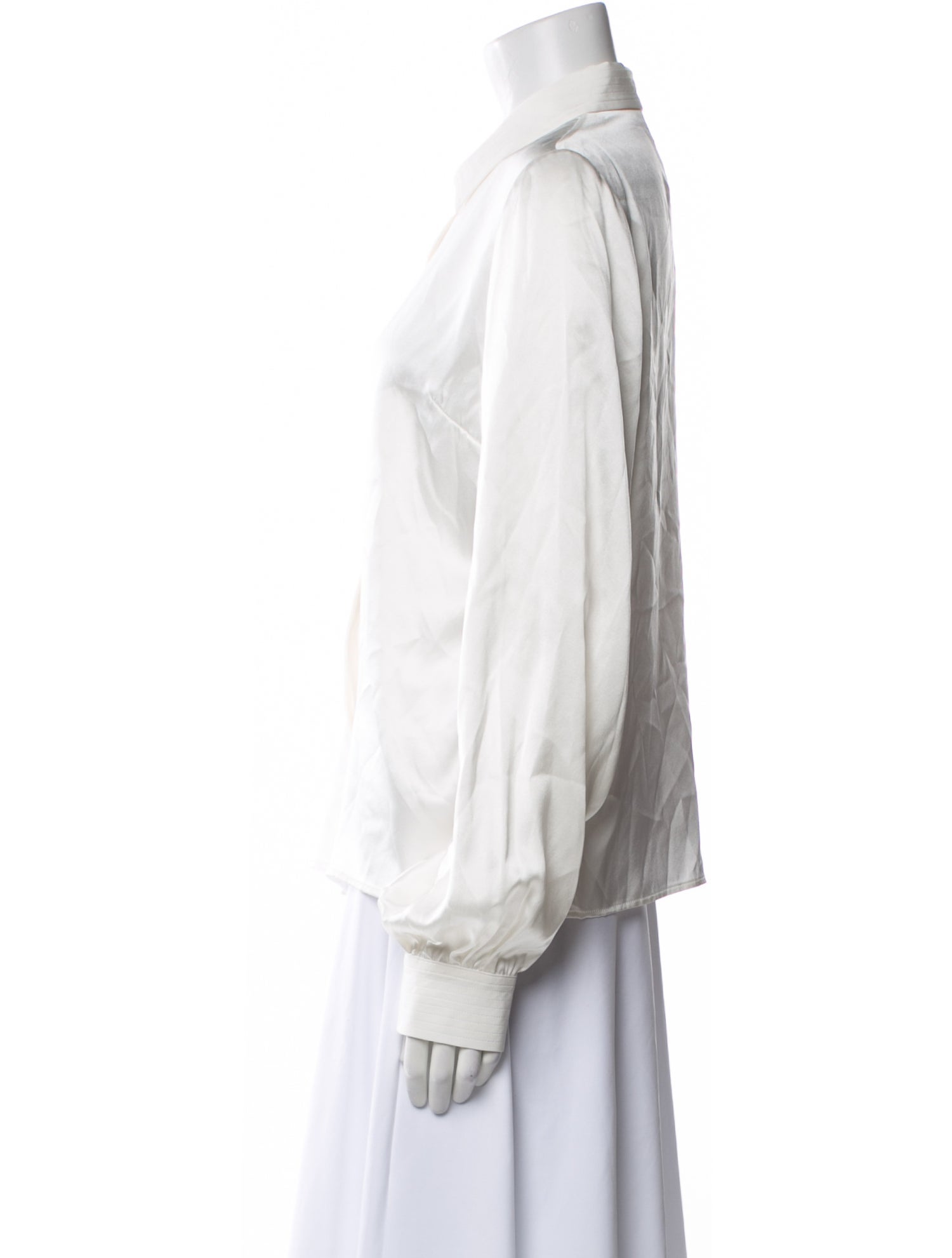 Loretta Caponi Silk Long Sleeve Button-Up Top w/ Tags