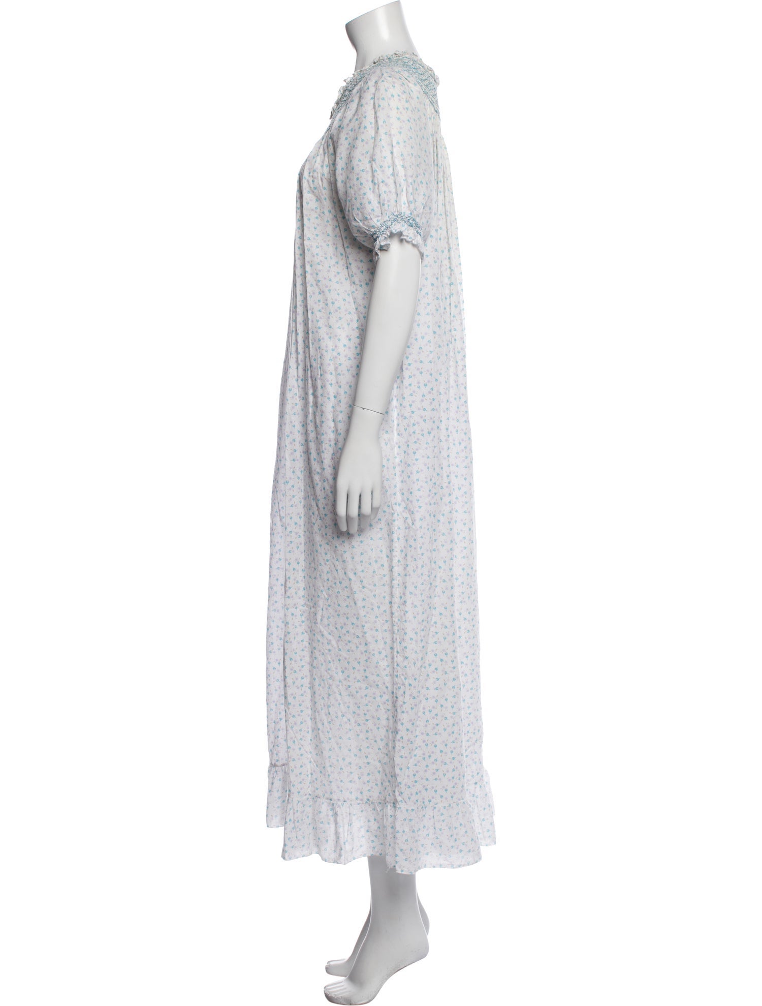 Loretta Caponi Ruffle Embellishment Nightgown