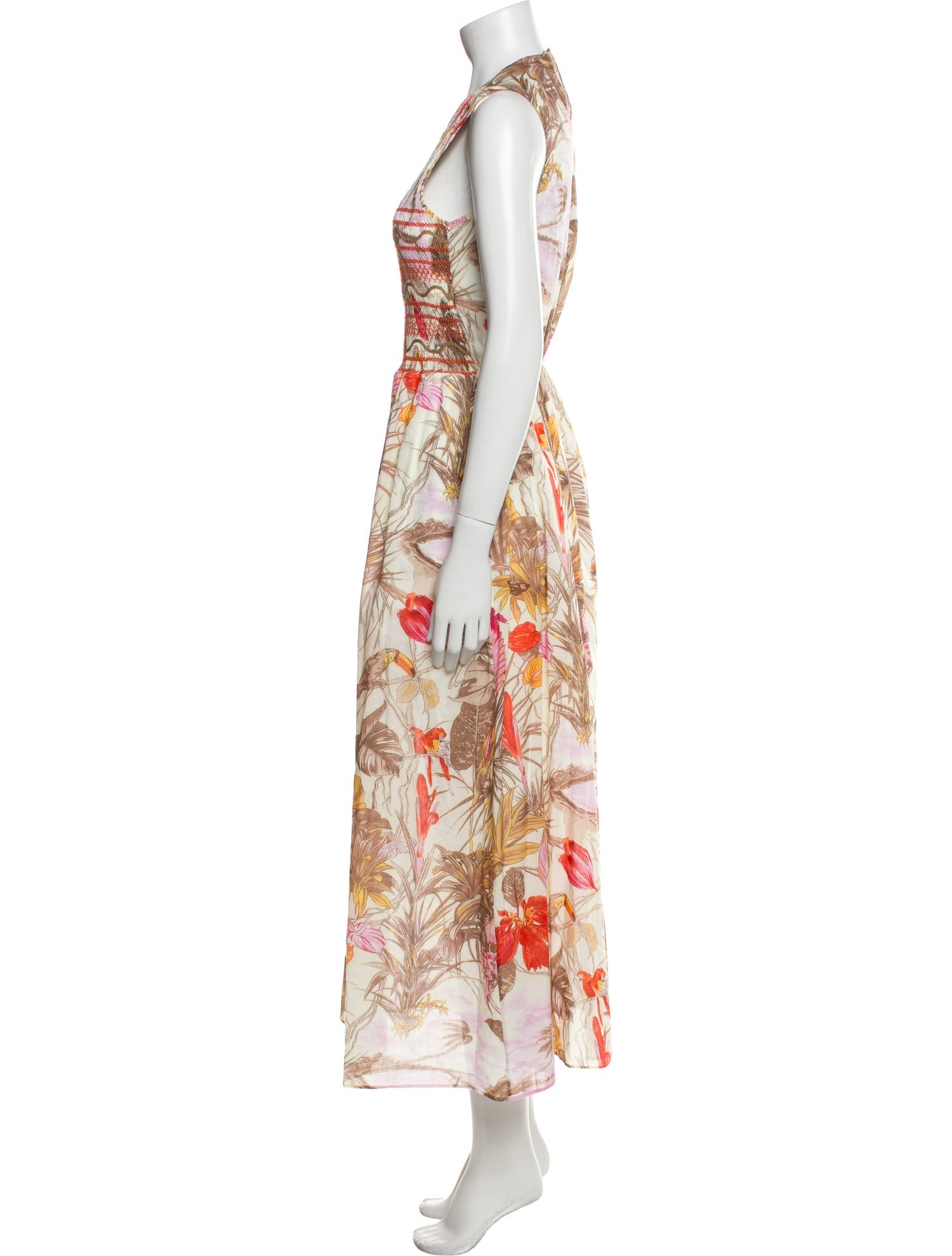 Loretta Caponi Printed Long Dress